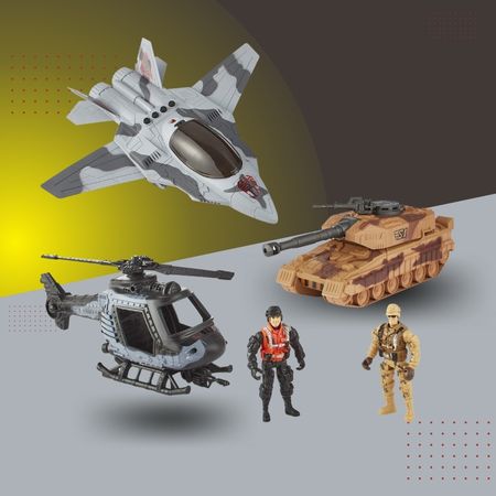 True Heroes Multi Vehicle Military Playset